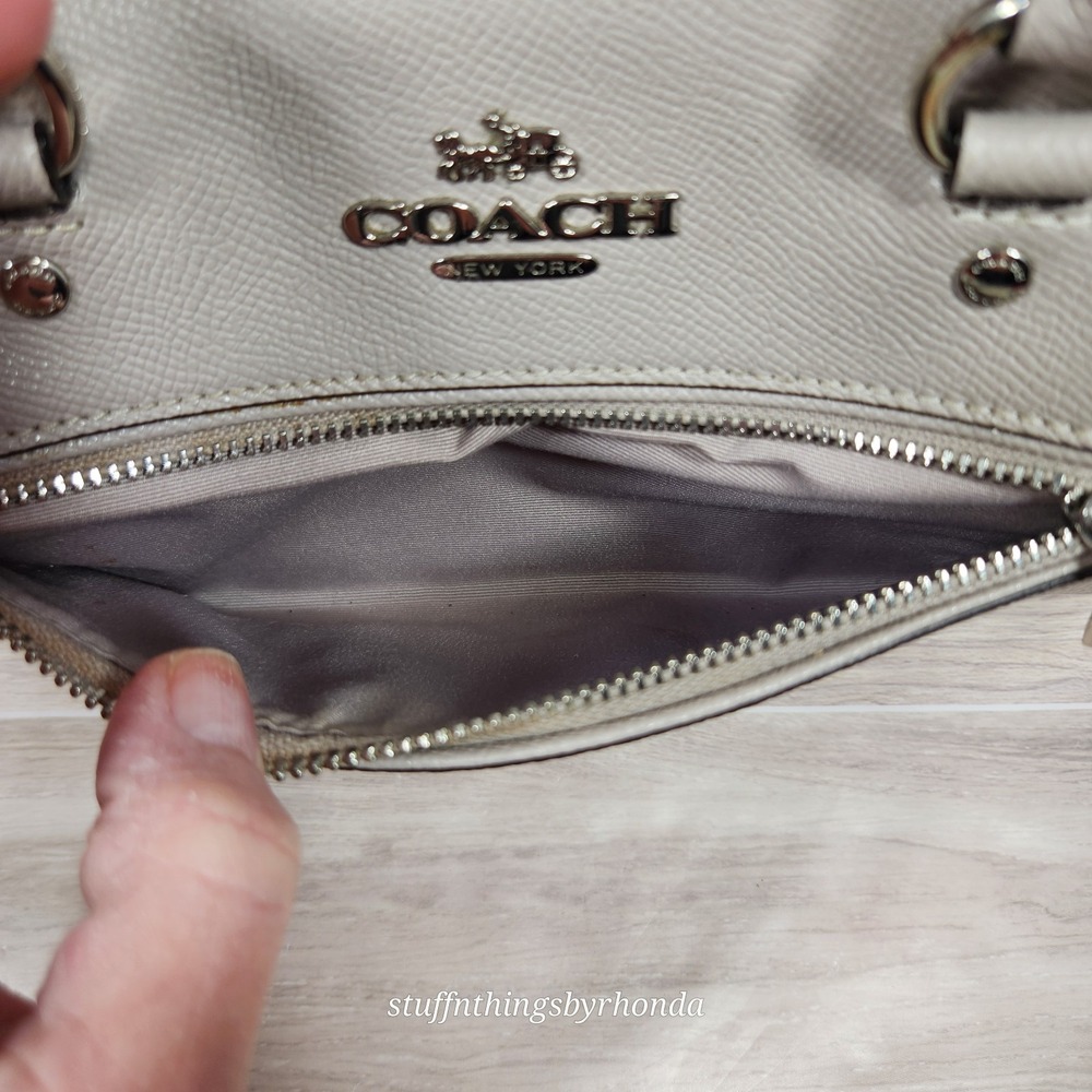 Coach Rowan Satchel Bag #79946 In Gray (no strap) Crossgrain‎ Leather Dec 2019 - Picture 9 of 16